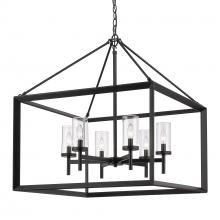  2073-6 BLK-CLR - Smyth 6 Light Chandelier in Matte Black with Clear Glass Shades